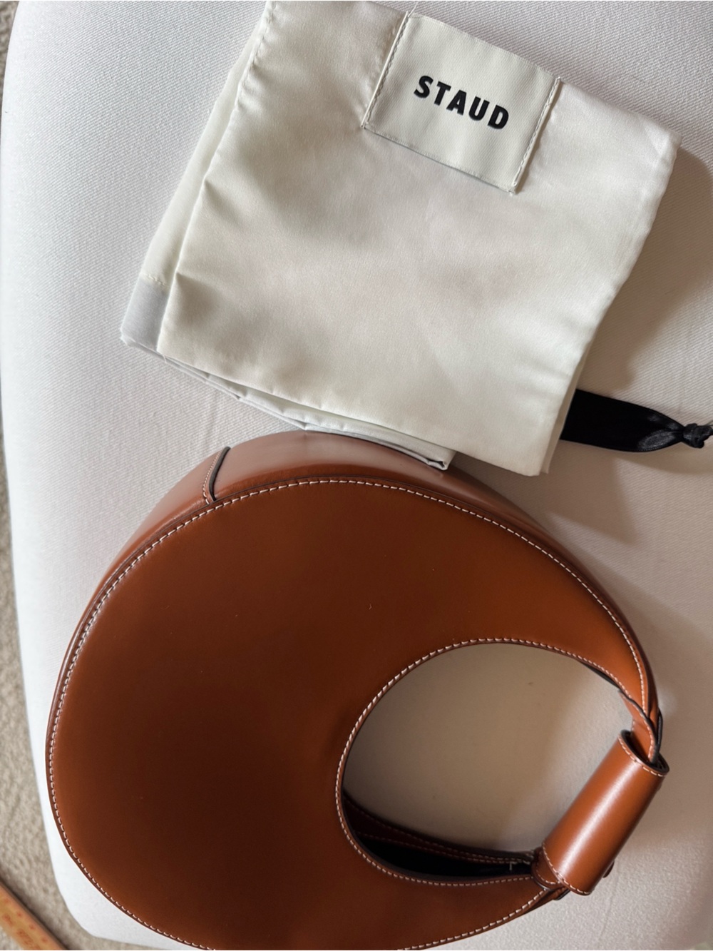 STAUD
Mini Moon Leather Bag in Tan - Picture 5 of 9